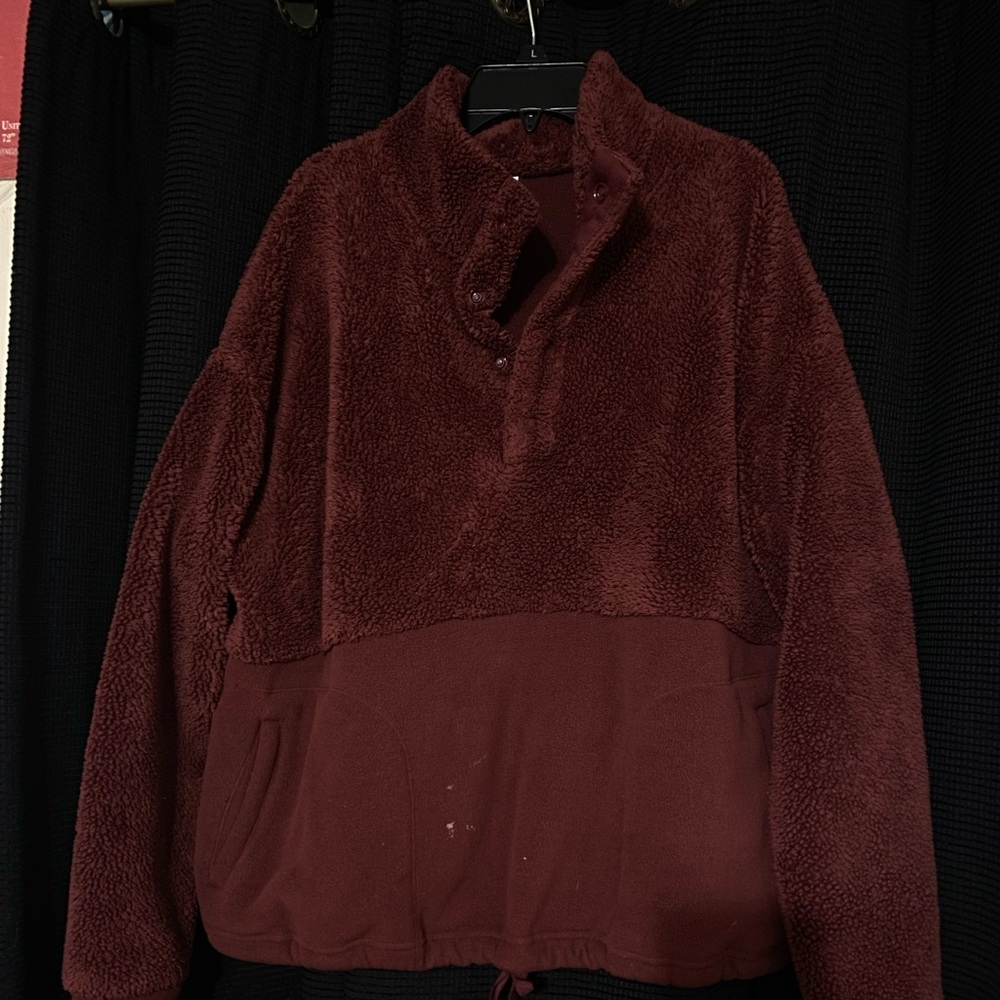 Burgundy furry sweater